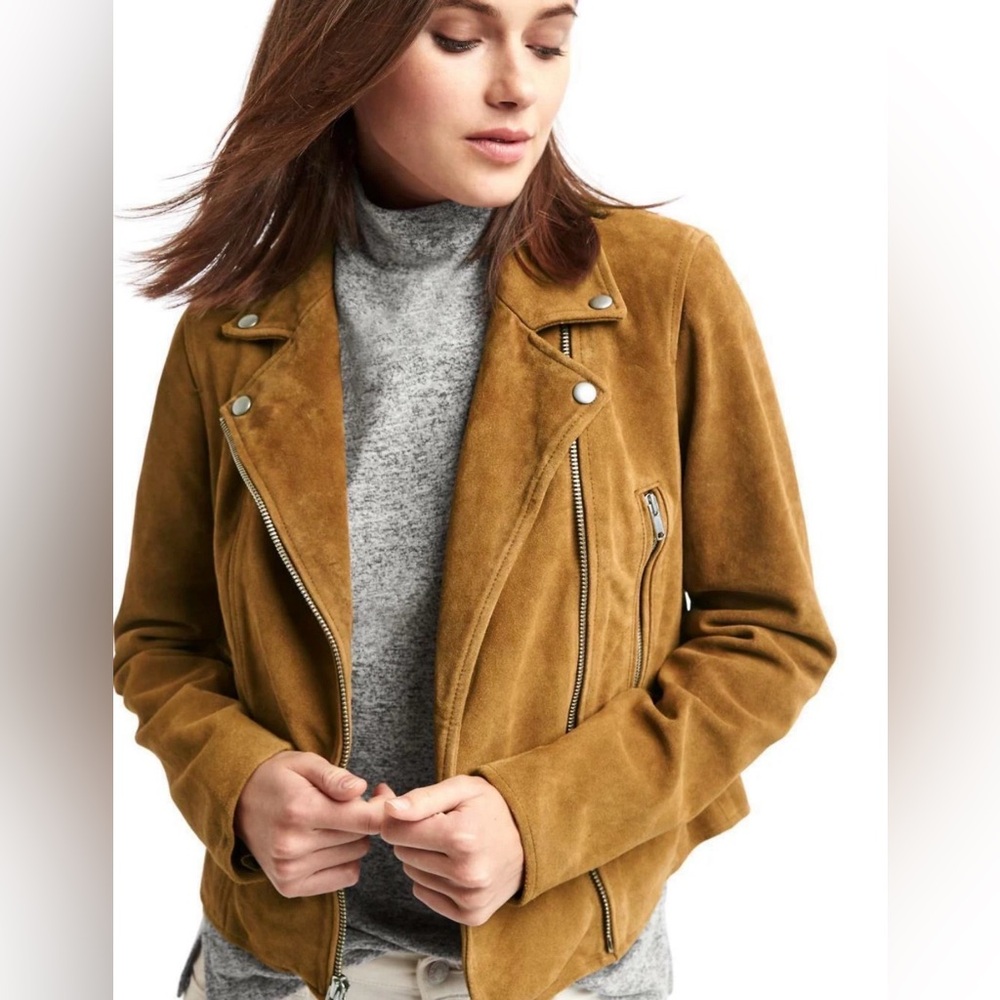 Gap | Women's Suede Jacket Coat - Size Large, Brown Tan Brand New - $500 MSRP